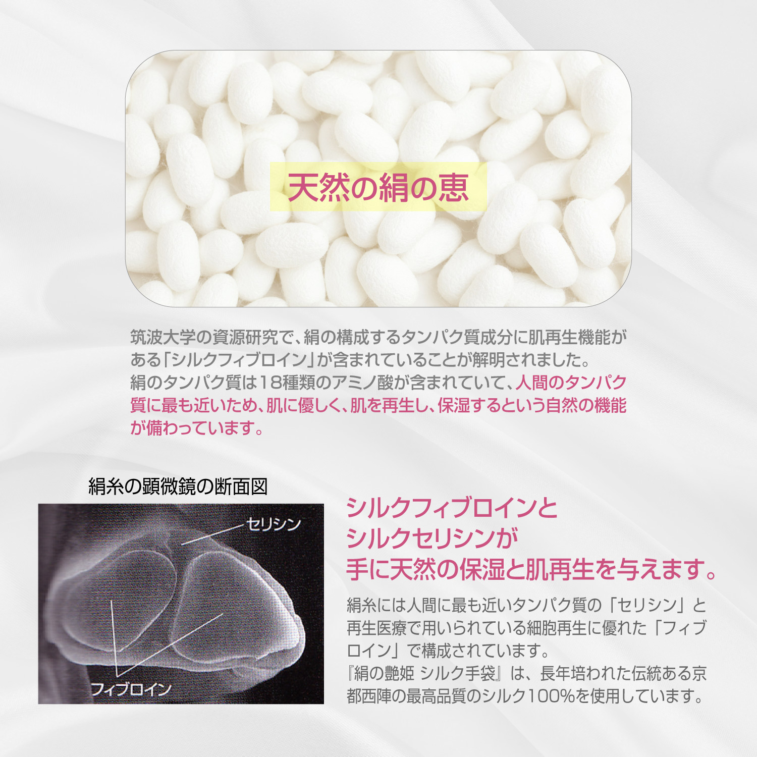 絹の艶姫シルク手袋