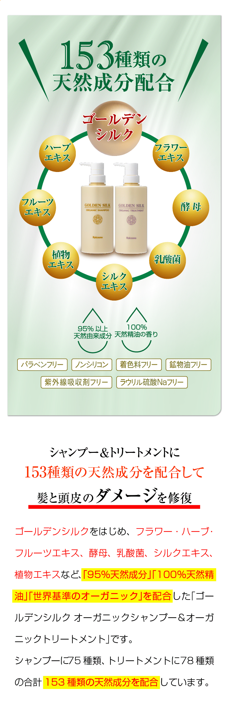 ゴールデンシルクオーガニックシャンプー&トリートメント